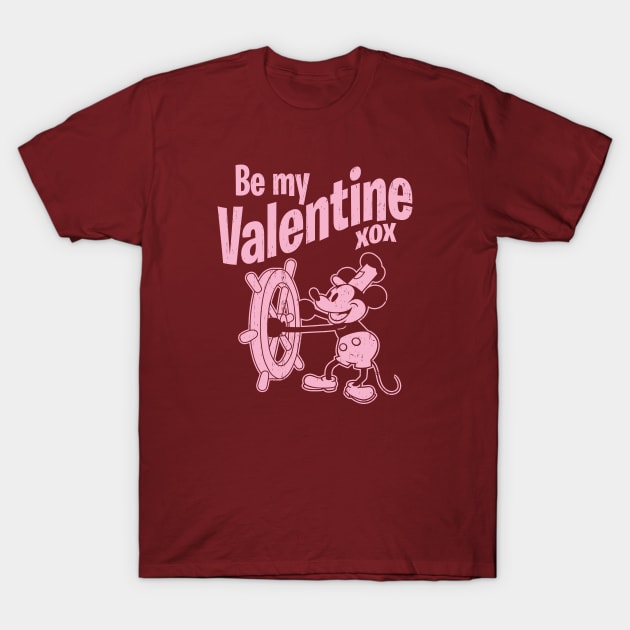 Steamboat Willie Valentine's Day T-Shirt by ROBZILLANYC